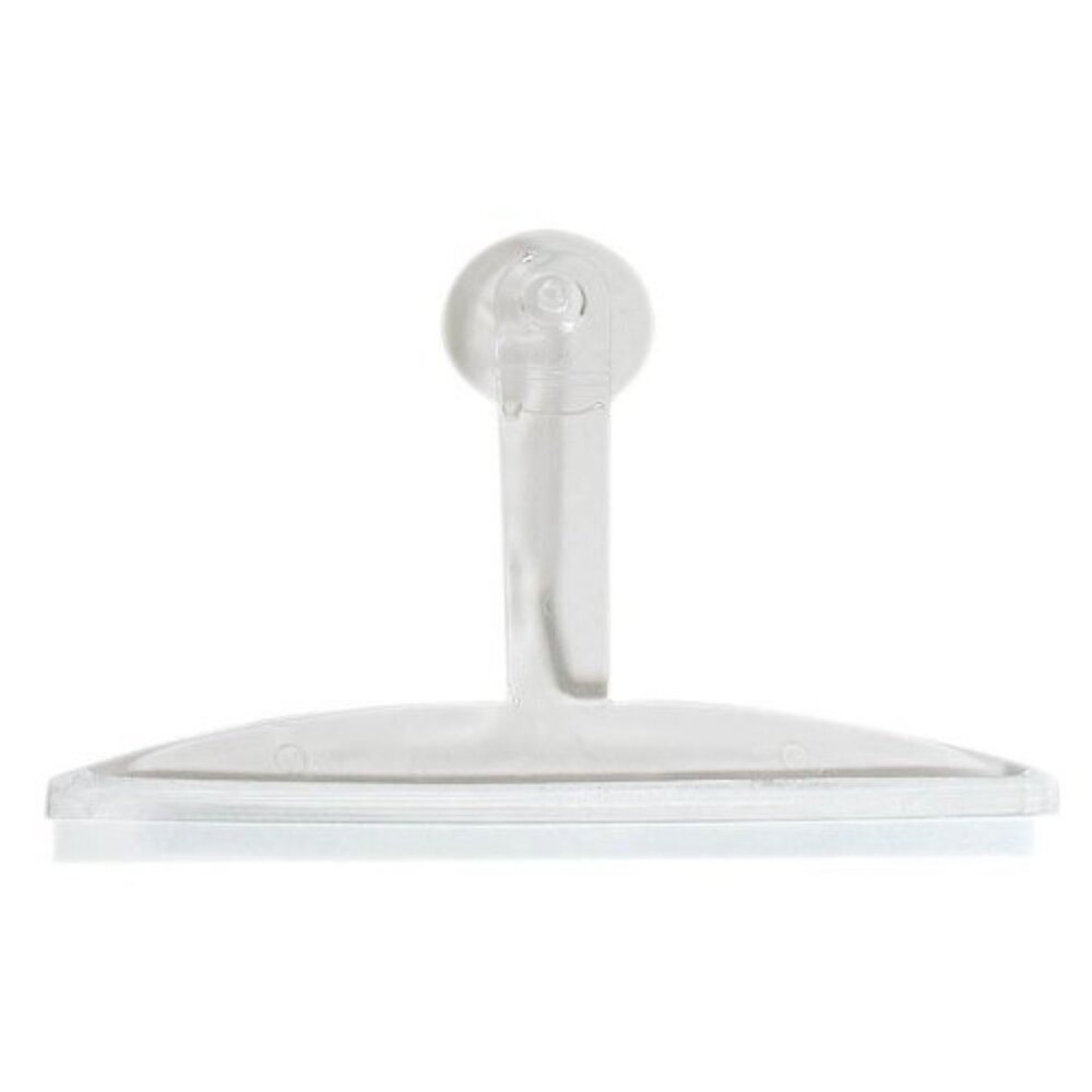 Plastic Bathroom Squeegee, with Suction Hook Holder, Clear, 12-Inch